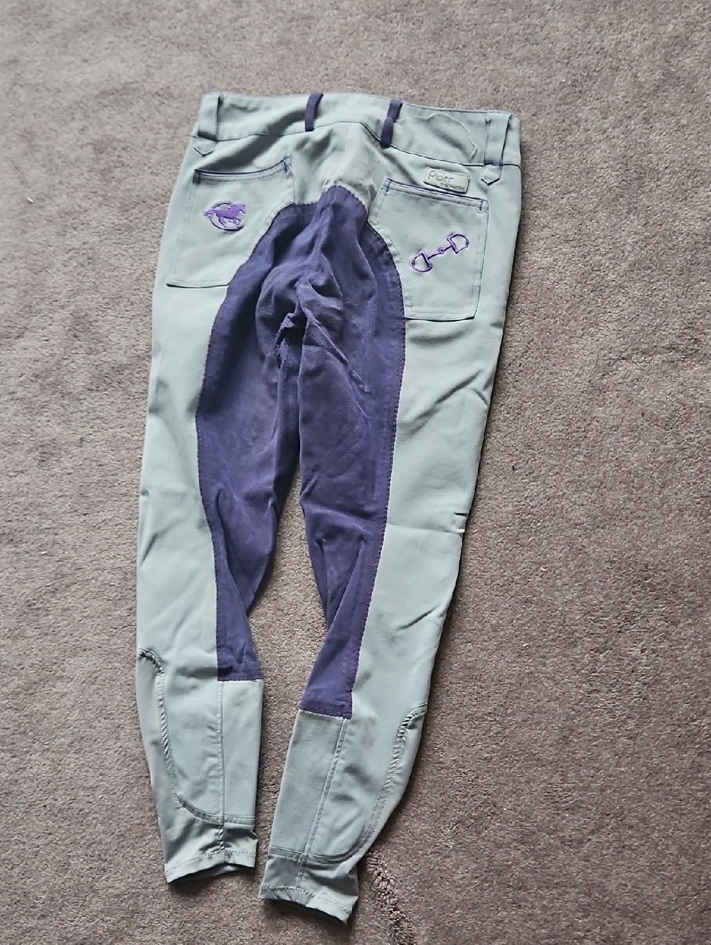 Piper Two-Tone Breeches in Gray Purple